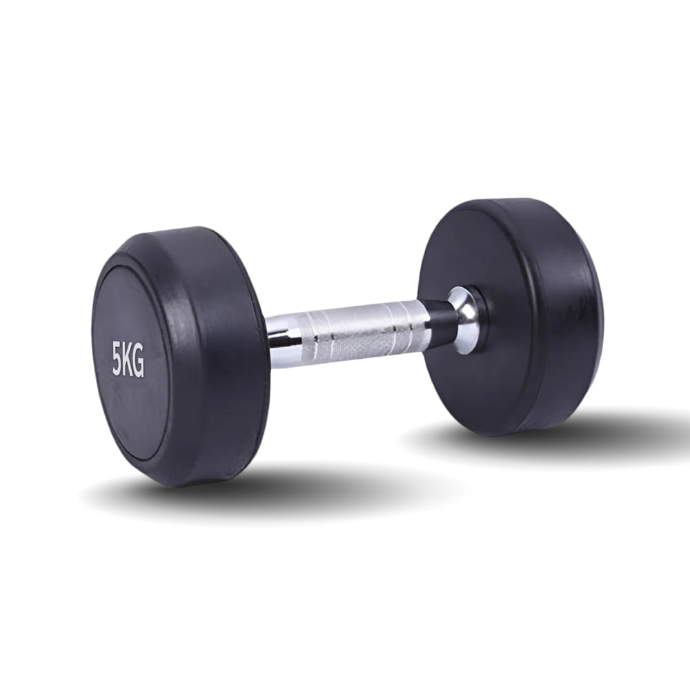 ดัมเบลยาง HOMEFITTOOLS แบบกลม 5 KG (1 คู่)